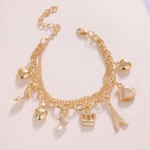NEW Luxury Gold Charm Chain Bracelet